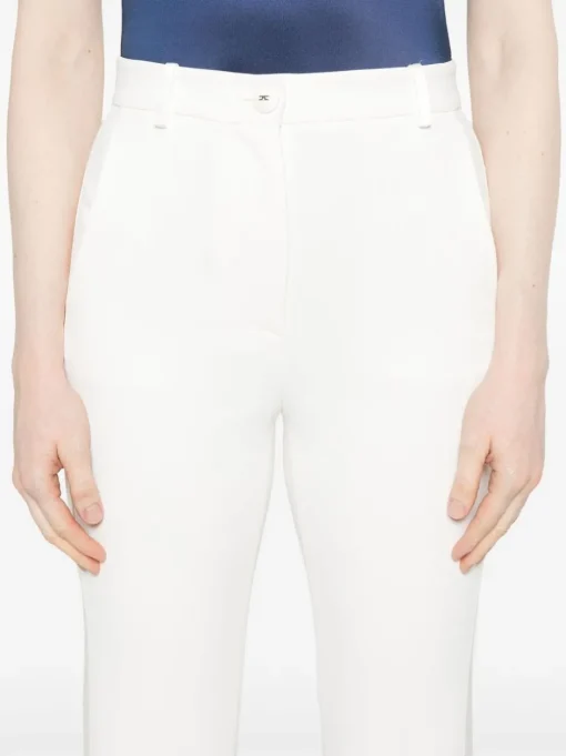 ELISABETTA FRANCHI crepe trousers with satin bands