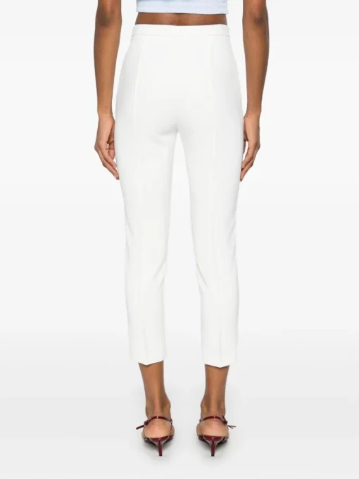 ELISABETTA FRANCHI Crepe trousers with logo plaque