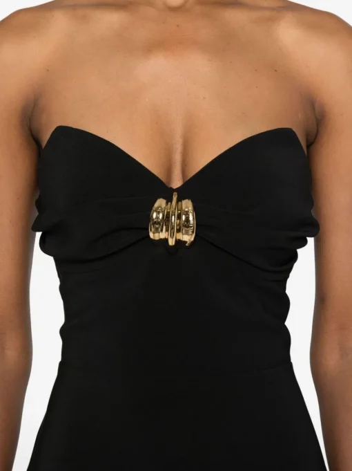 ELISABETTA FRANCHI Crepe midi dress with bow