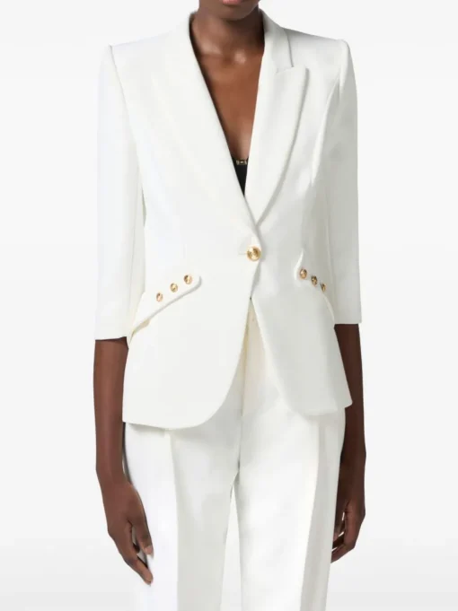 ELISABETTA FRANCHI Crepe blazer with logo buttons