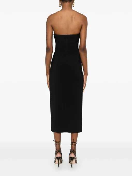 ELISABETTA FRANCHI Crepe midi dress with bow