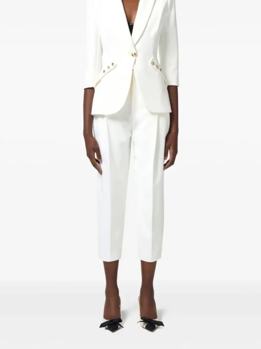 ELISABETTA FRANCHI Crepe blazer with logo buttons