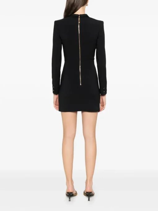 ELISABETTA FRANCHI Short crepe dress with satin lapels