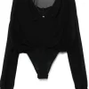 ELISABETTA FRANCHI Silk georgette bodysuit