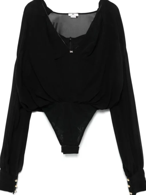 ELISABETTA FRANCHI Silk georgette bodysuit