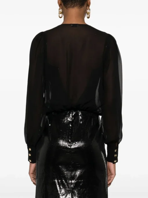 ELISABETTA FRANCHI Silk georgette bodysuit