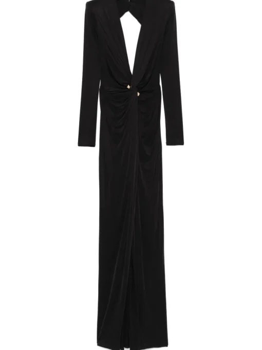 ELISABETTA FRANCHI Jersey evening dress with piercing detail