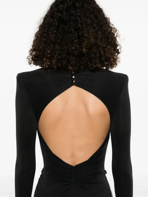ELISABETTA FRANCHI Jersey evening dress with piercing detail