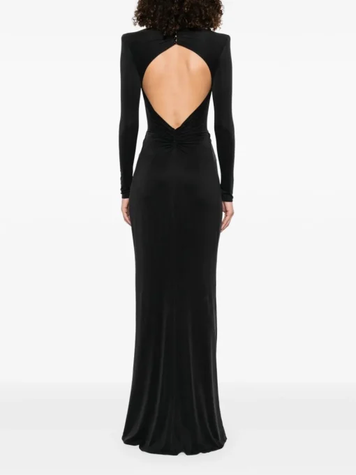 ELISABETTA FRANCHI Jersey evening dress with piercing detail