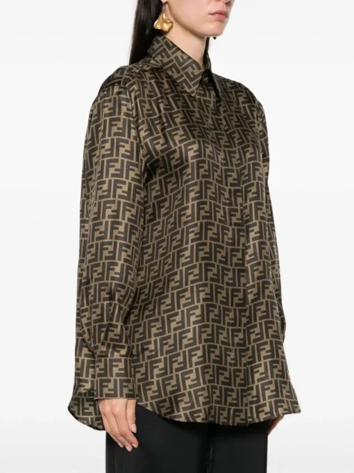 FENDI , FF silk shirt