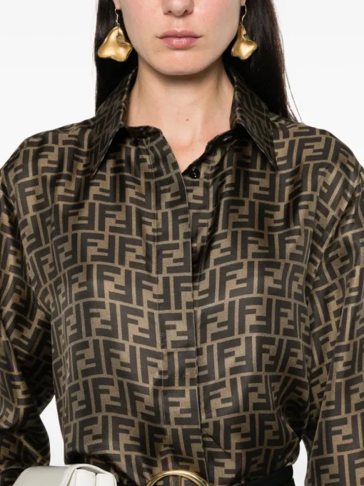 FENDI , FF silk shirt