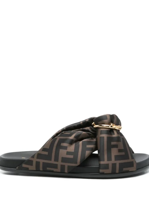 FENDI Flat slippers with satin FF