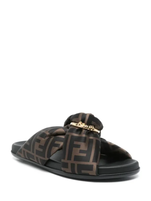 FENDI Flat slippers with satin FF