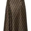FENDI , High-waisted FF twill skirt