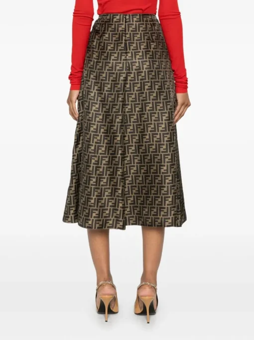 FENDI , High-waisted FF twill skirt