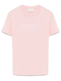 Kids FENDI KIDS Fendi Junior T-shirt in half-sleeved crew-neck jersey