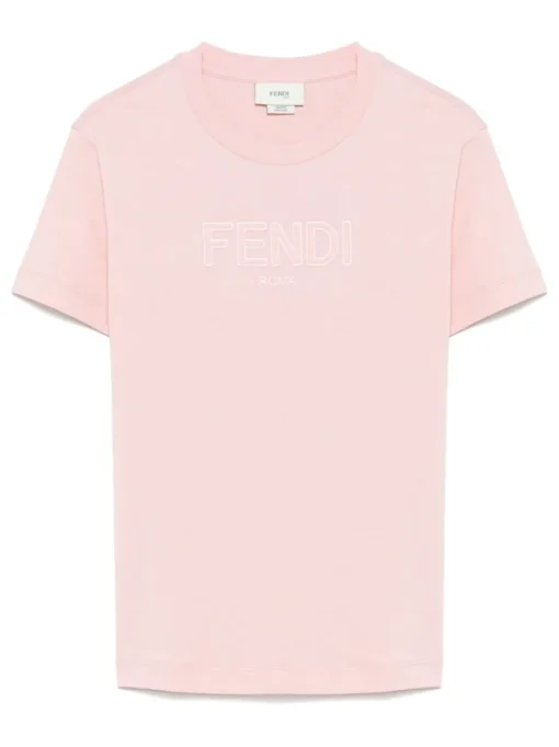 Kids FENDI KIDS Fendi Junior T-shirt in half-sleeved crew-neck jersey