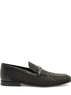FENDI OLock loafer Brown FF Jacquard moccasin