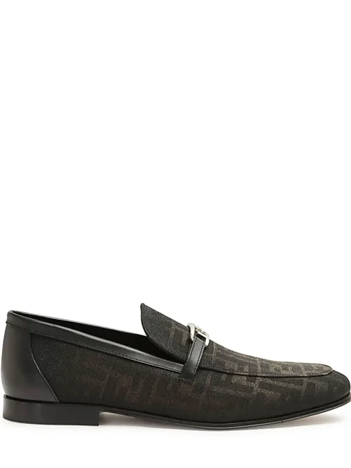 FENDI OLock loafer Brown FF Jacquard moccasin