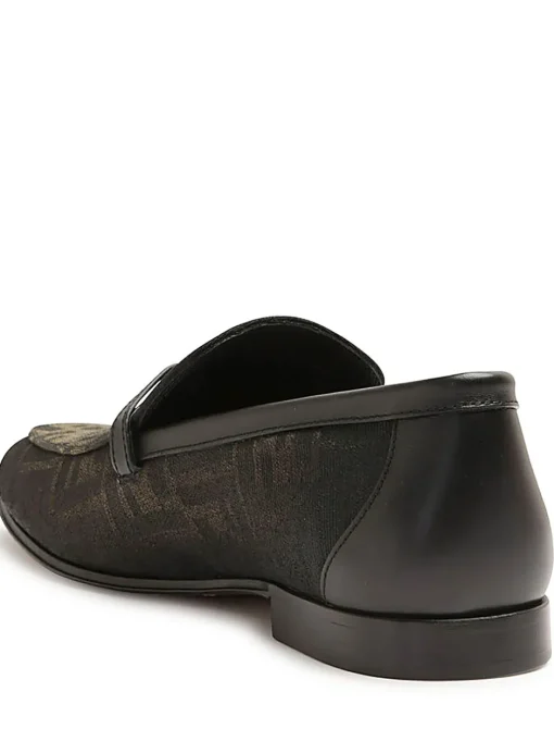FENDI OLock loafer Brown FF Jacquard moccasin