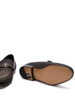 FENDI OLock loafer Brown FF Jacquard moccasin