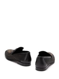 FENDI OLock loafer Brown FF Jacquard moccasin