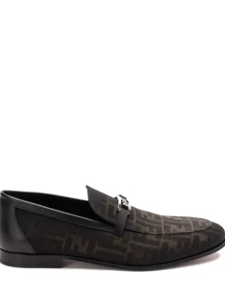 FENDI OLock loafer Brown FF Jacquard moccasin