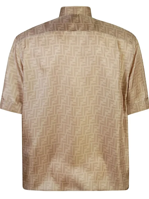 FENDI Shirt Beige FF silk shirt