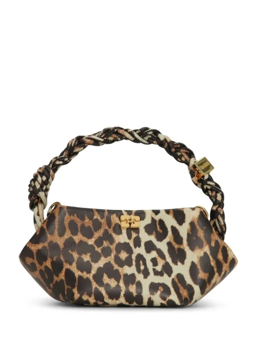 GANNI Bou mini leopard tote bag