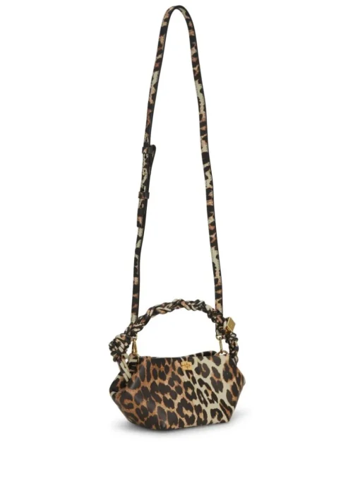 GANNI Bou mini leopard tote bag