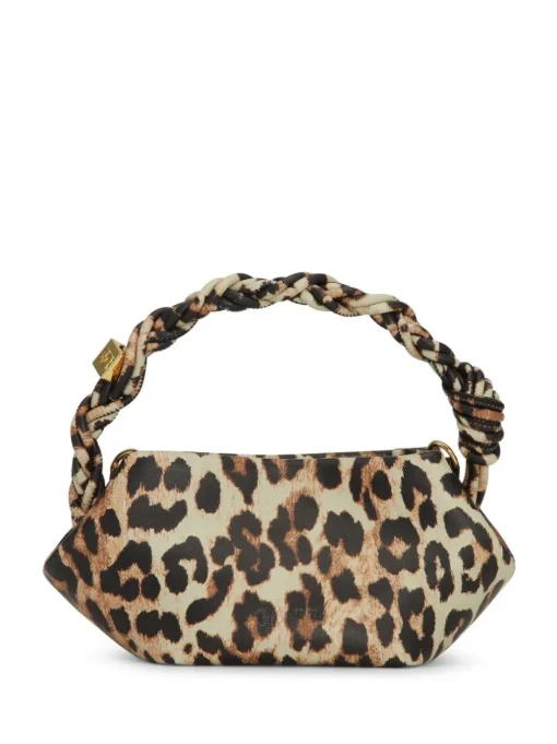 GANNI Bou mini leopard tote bag