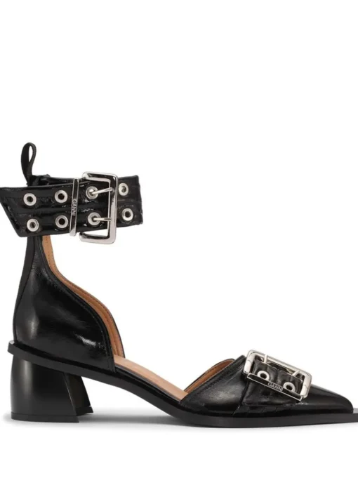 GANNI Faux leather sandals with buckle