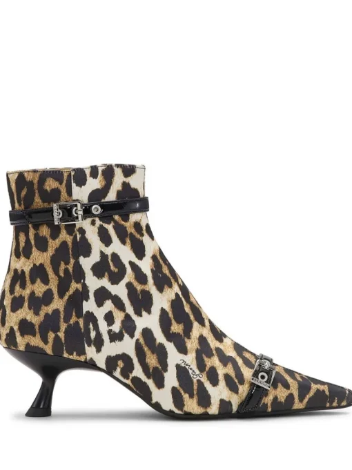 GANNI Leopard print ankle boots