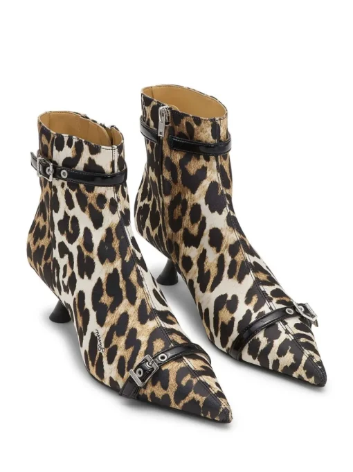 GANNI Leopard print ankle boots
