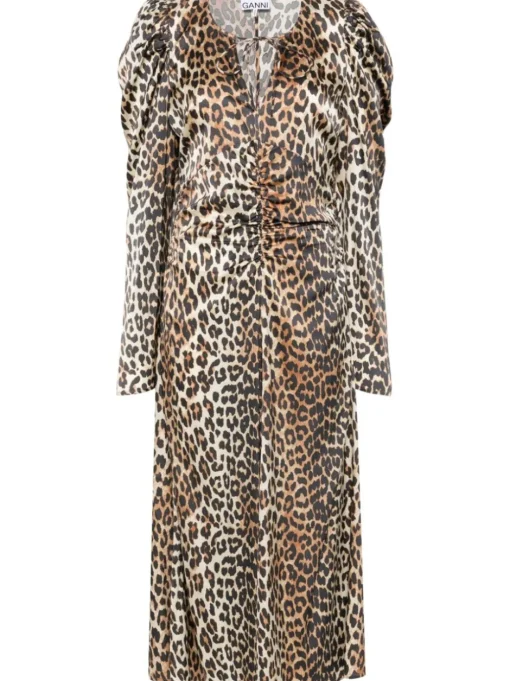 GANNI Midi dress with print