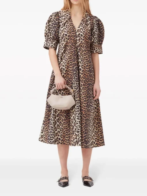 GANNI Midi dress with print