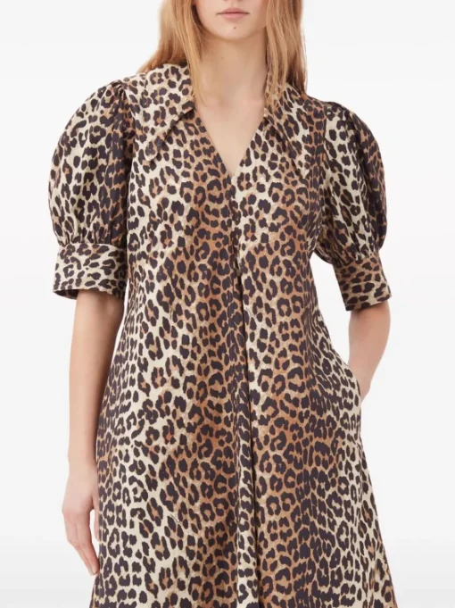 GANNI Midi dress with print