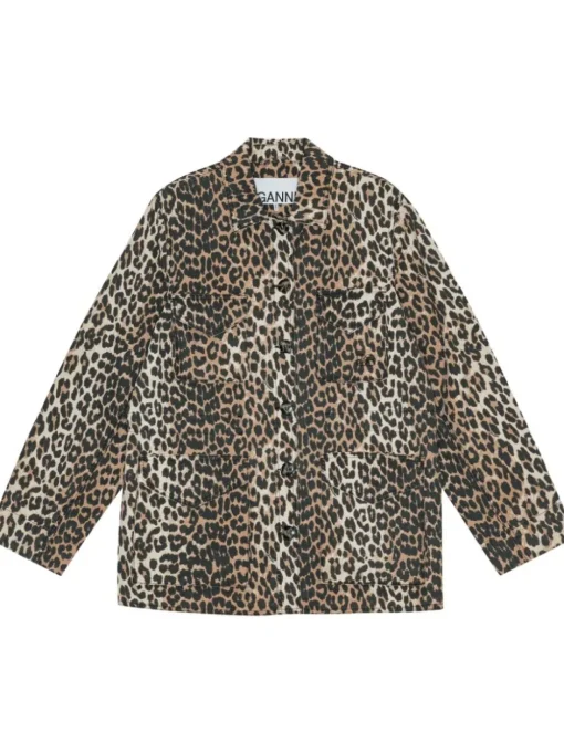 GANNI Printed shirt jacket