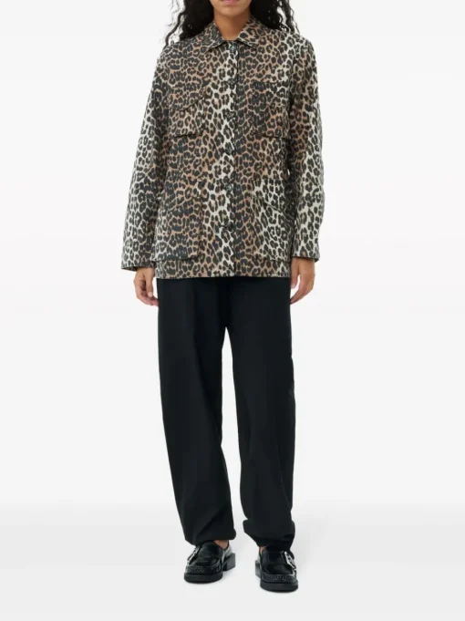 GANNI Printed shirt jacket