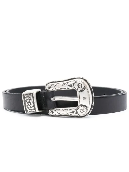 GOLDEN GOOSE Belt with engraved buckle