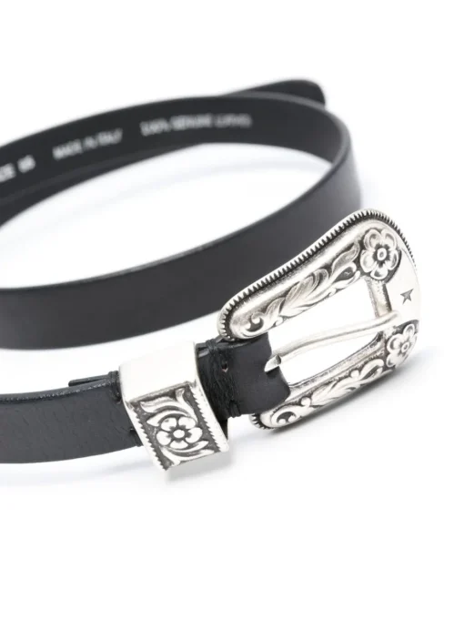 GOLDEN GOOSE Belt with engraved buckle