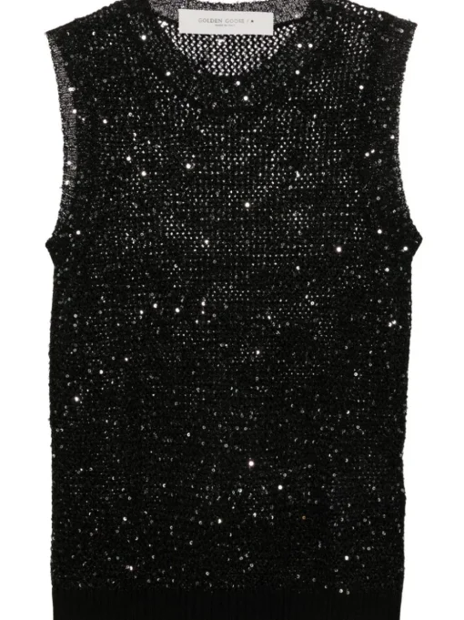 GOLDEN GOOSE Sleeveless top with sequins