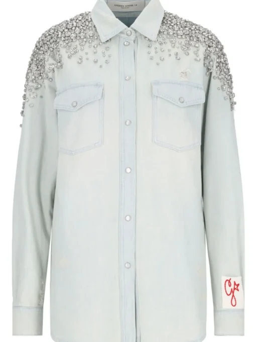 GOLDEN GOOSE Denim shirt with decoration