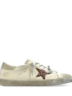 GOLDEN GOOSE Super-Star Sneakers With List Printed Star Embroi