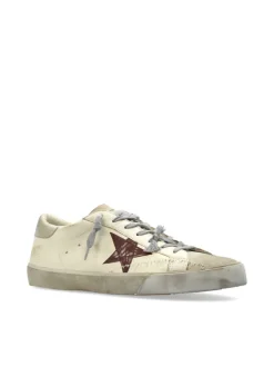 GOLDEN GOOSE Super-Star Sneakers With List Printed Star Embroi