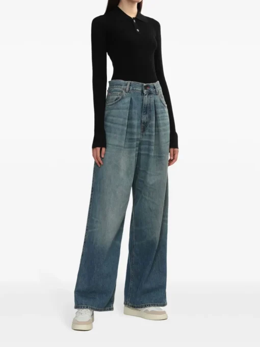 HAIKURE Wide leg jeans with patch