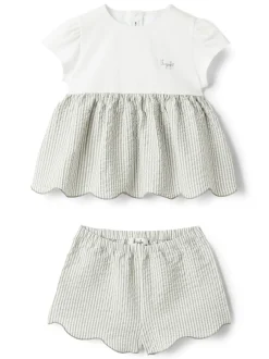 Kids/BOY IL GUFO Set with striped shorts
