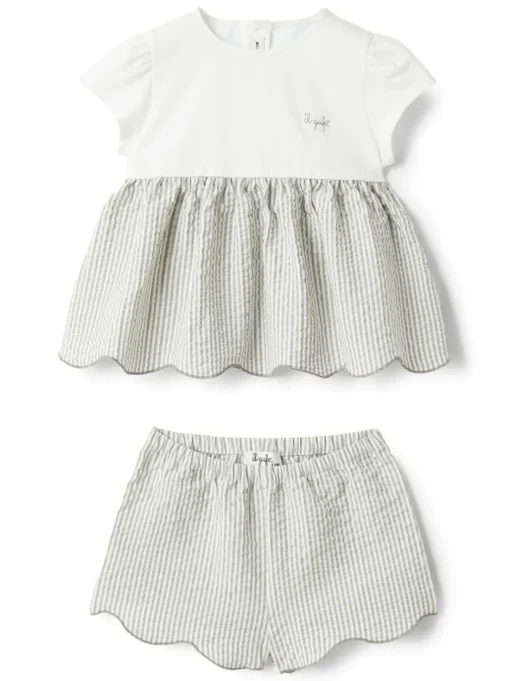 Kids/BOY IL GUFO Set with striped shorts