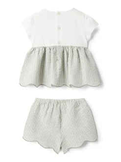 Kids/BOY IL GUFO Set with striped shorts