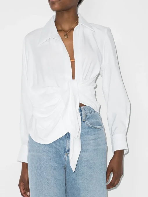 JACQUEMUS La Chemise Bahia draped shirt